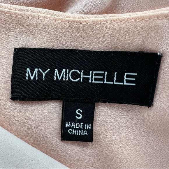 S My Michelle Pink & White Sleeveless Flowy Blouse Women’s Small 4 6 Top - Picture 4 of 7